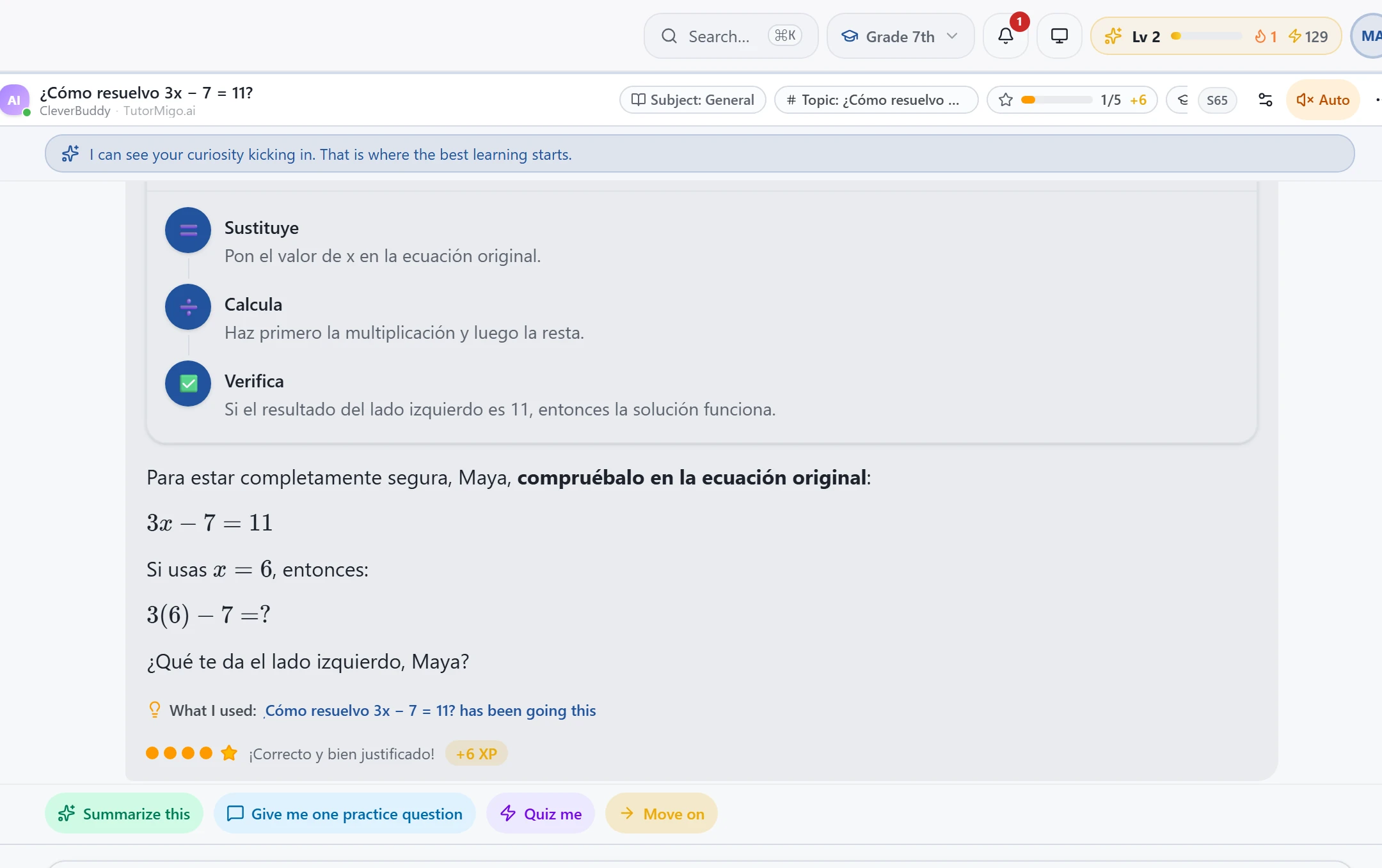 Spanish session with Spanish interface