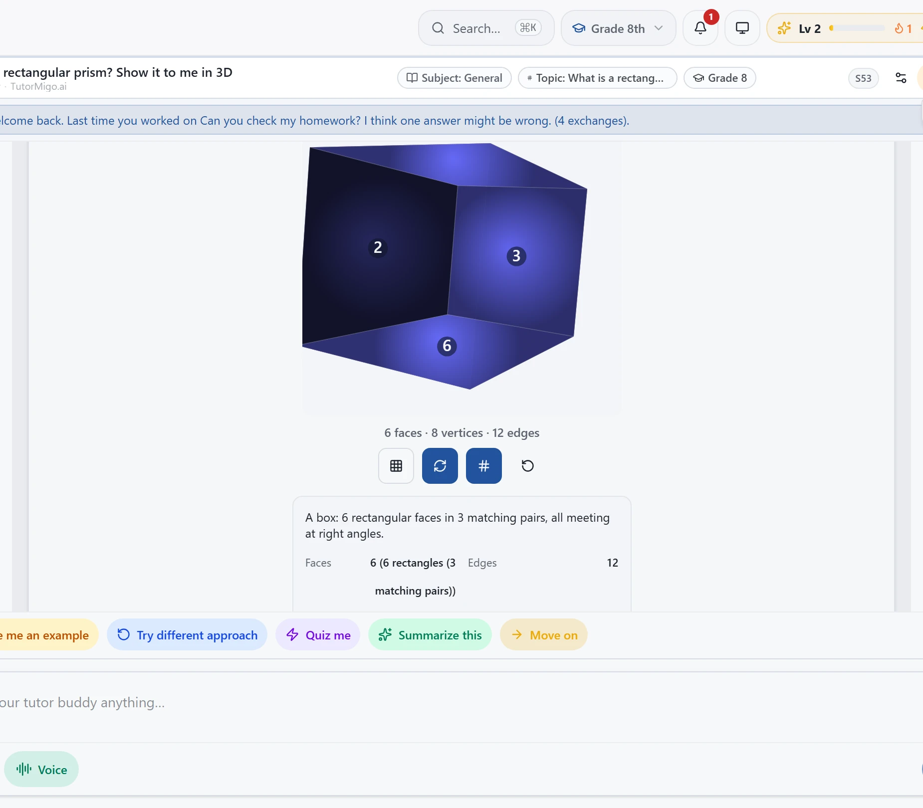 Canvas 3D model of a rectangular prism