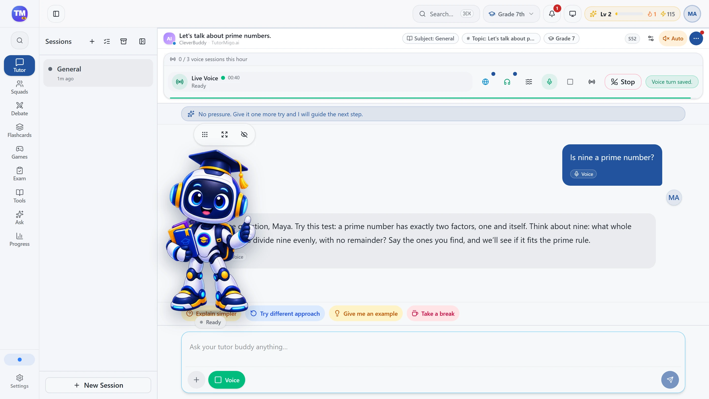 Voice conversation transcript in the chat