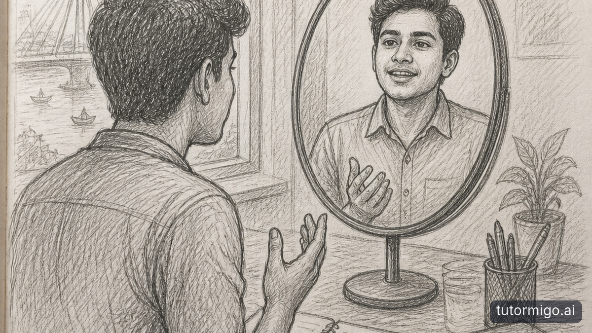 Illustration: Turn English Hesitation Into Confidence: One Bangladeshi Learner’s IELTS Preparation Story