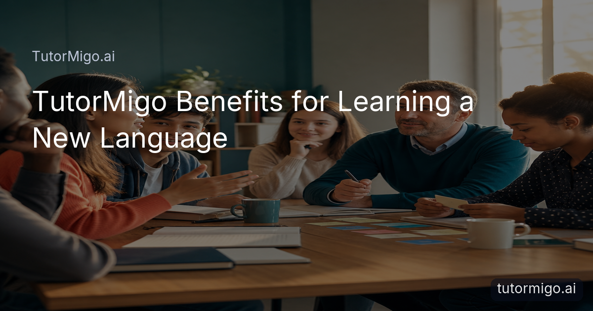 Language learners practise speaking and review vocabulary together in a warm, supportive study setting.