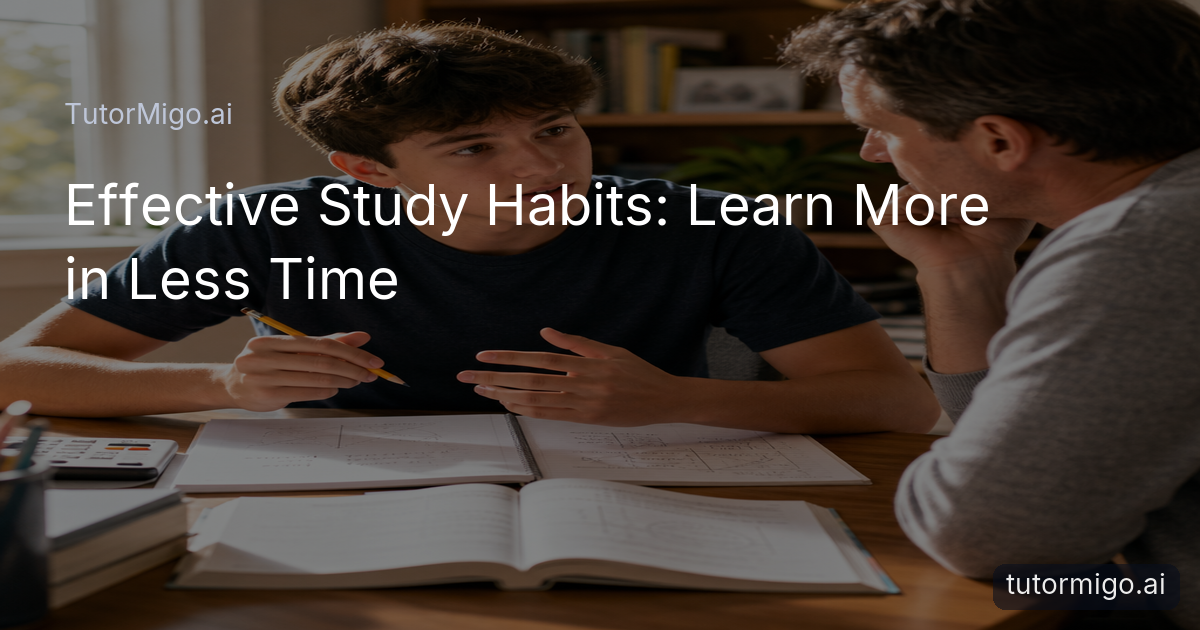 A student uses practice questions and a mistake log during a focused study session while a parent observes nearby.