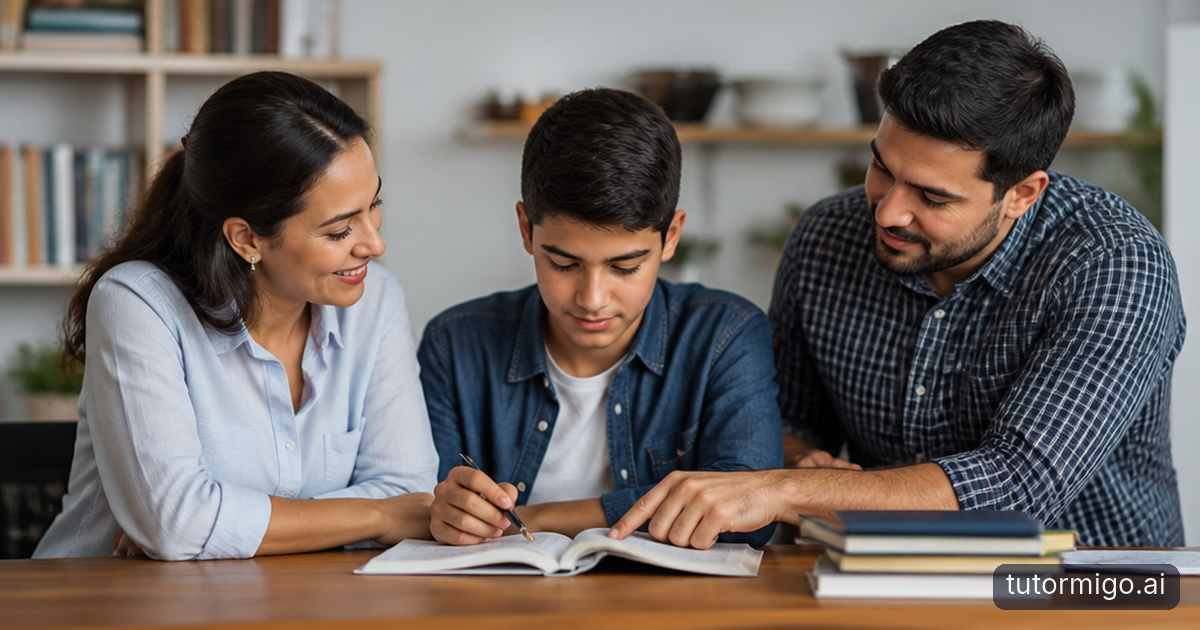 Three learners examine a solar-system visualization while one records an observation in a notebook.