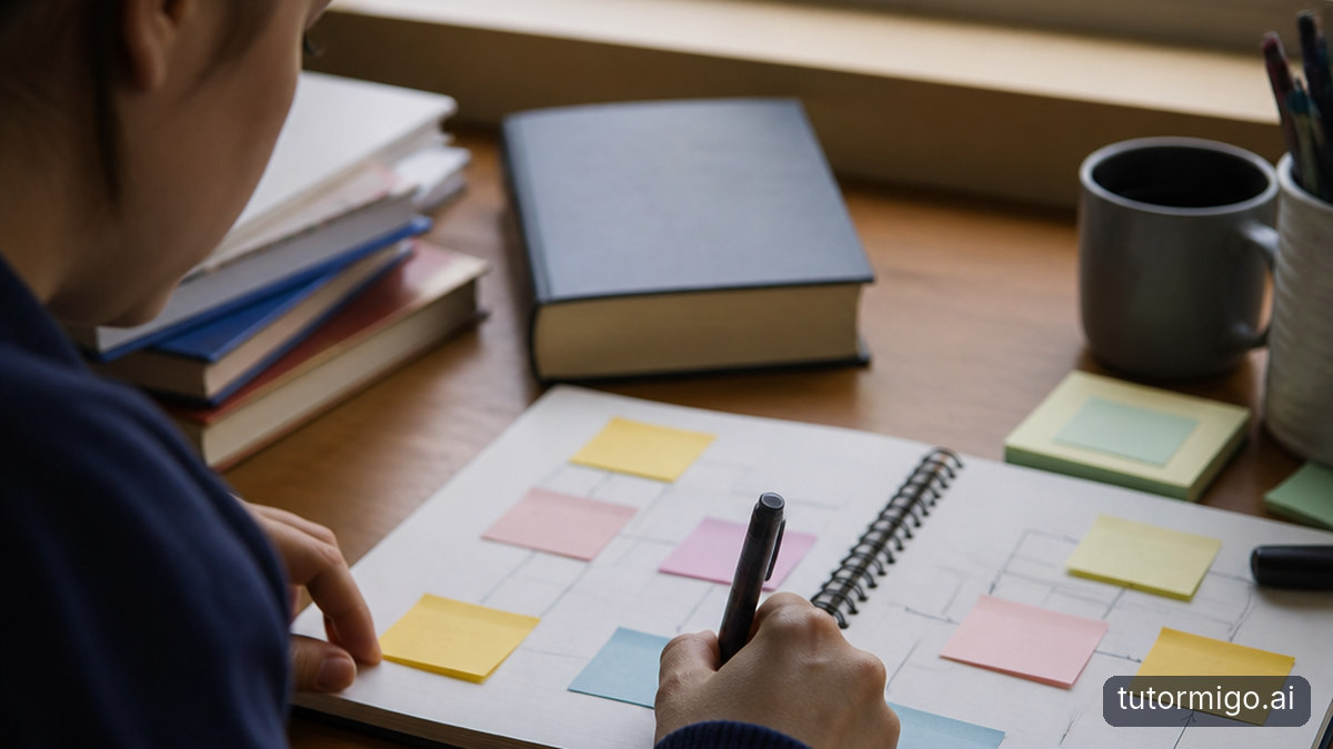 Illustration: Turn scattered questions into a continuous study plan