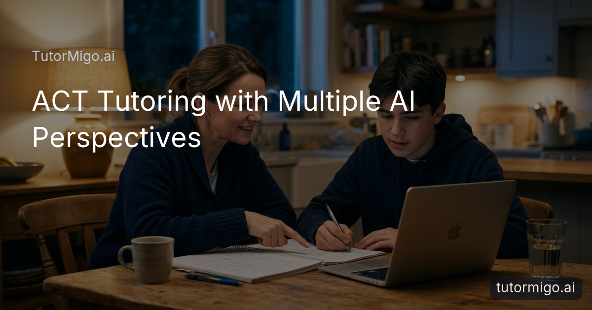 High school student reviewing ACT materials with a supportive parent at home.