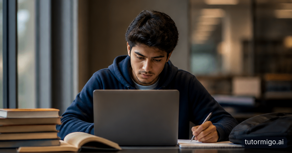 An IELTS candidate practices speaking with an attentive tutor in a calm, sunlit study room.