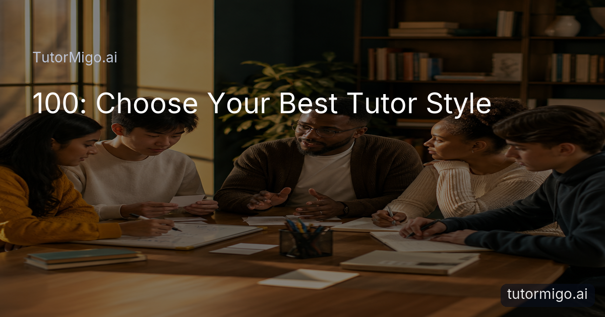 Learners use flashcards, a whiteboard, and guided study materials while a mentor supports different learning styles in a warm study room.