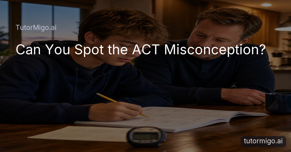 A high-school student and parent review an ACT practice problem together while a timer rests on the table.