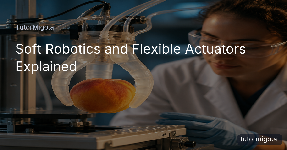A translucent soft robotic gripper gently lifts a ripe peach in a research laboratory.