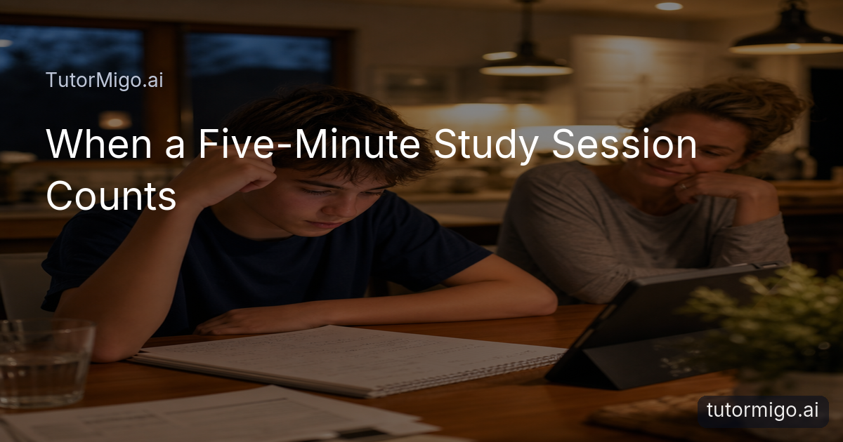 A student uses a tablet for a focused study session while a parent observes from nearby.