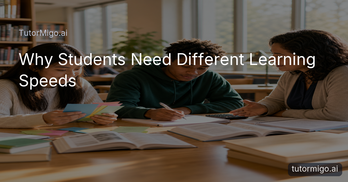 Three students use different study methods while an adult mentor offers guidance in a bright library.