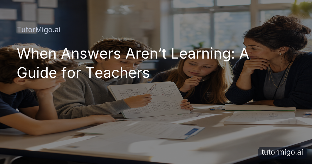 A teacher guides students as one student explains a solution and classmates discuss the reasoning.