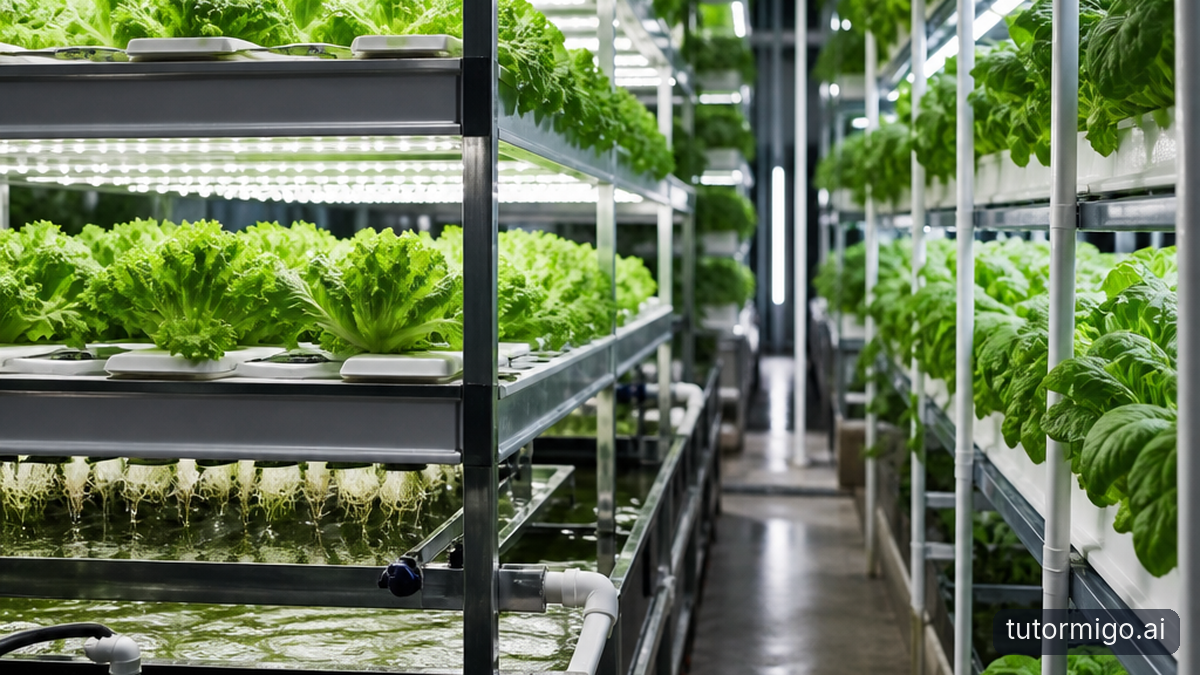 Illustration: How Vertical Farms Combine Hydroponics and Aeroponics in Stackable Spaces