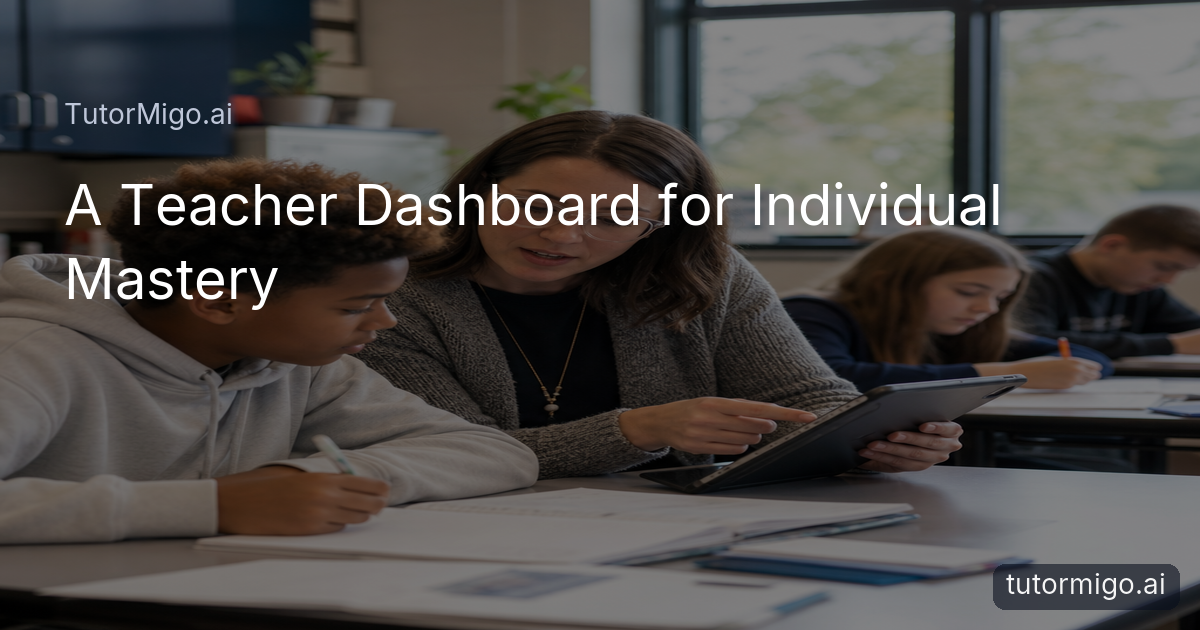A teacher supports an individual student while classmates work independently in a bright classroom.