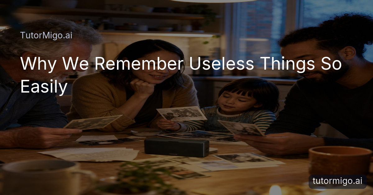 A family compares vivid personal memories with forgotten everyday details around a kitchen table.