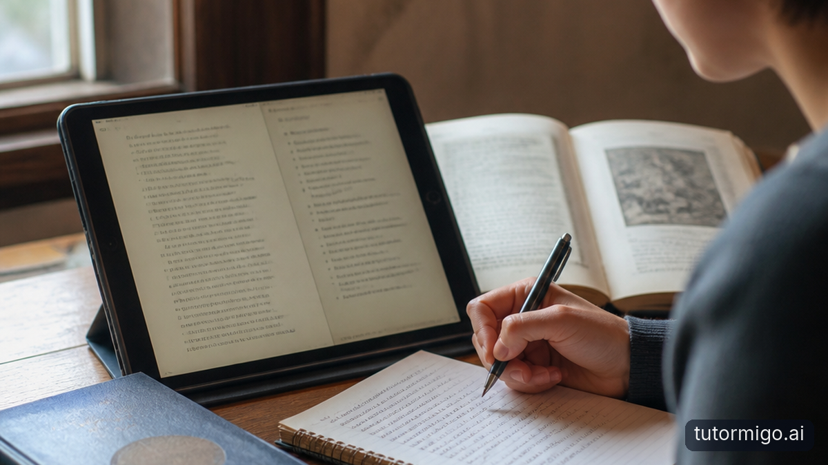 Illustration: Unpack a Passage Line by Line with the [AI Tutor Workspace](https://tutormigo.ai/tutor) and Session History