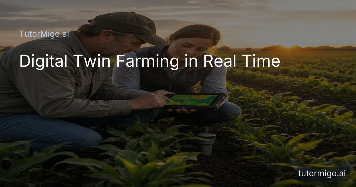 A farmer and agronomist inspect a sensor-equipped crop field while reviewing field data on a tablet.
