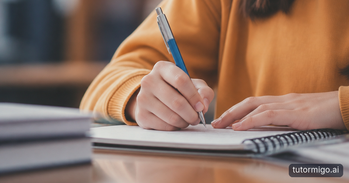 A student and supportive adult calmly break a confusing homework assignment into smaller steps at a kitchen table.