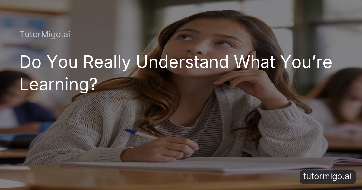Do You Really Understand What You’re Learning?
