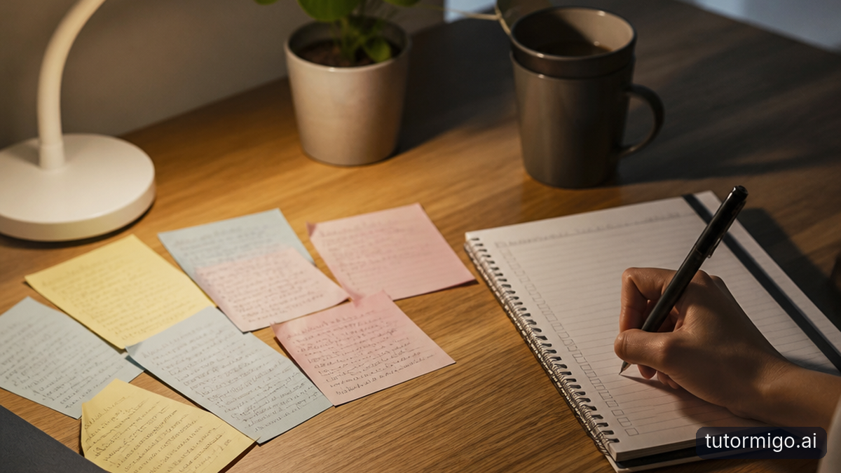 Illustration: Turn scattered questions into a consistent study routine