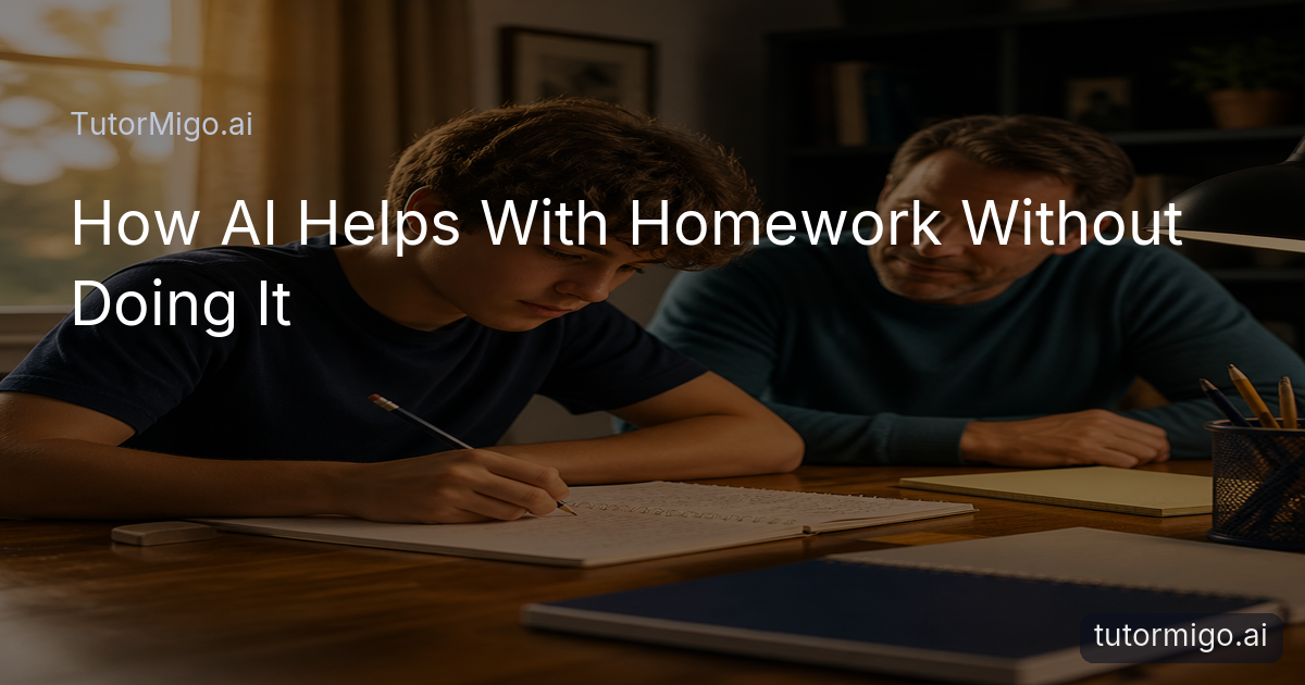 A student works through homework with guided support while a parent observes nearby.